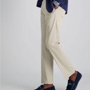 Haggar Straight Fit Pants Slacks No Iron Sand Khaki Casual Size 36 x 32